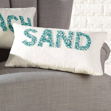 Coastal Throws & Pillows, Sand Beaded Throw Pillow, Teal, 20
